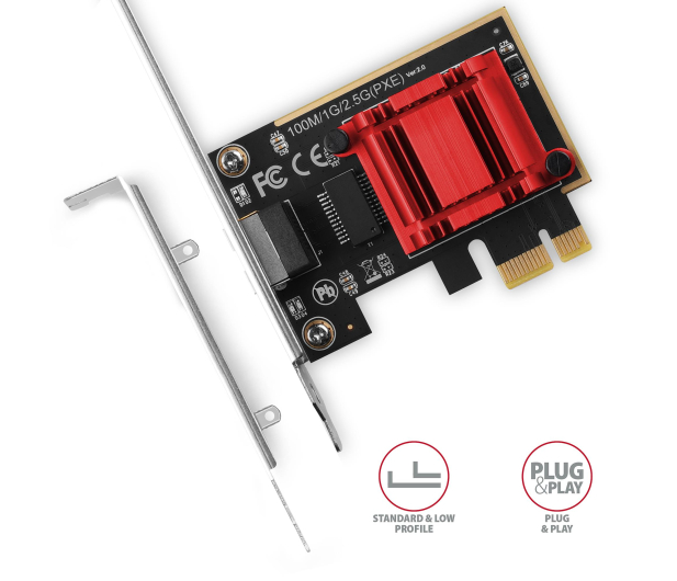 AXAGON Karta sieciowa PCI-Express z szybkością transmisji 2.5Gbit/s PCEE-G25 - 1211976 - zdjęcie 3